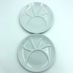 Pillivuyt France Porcelain White Divided Plates